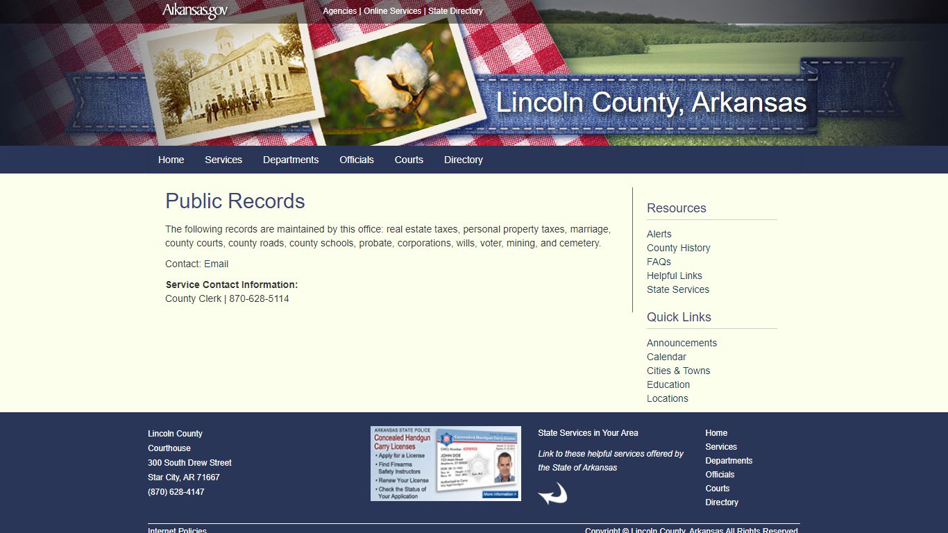 Public Records - Lincoln County, Arkansas